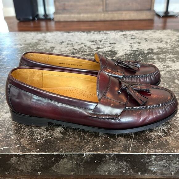 Cole Haan Burgundy Leather Tassel Loafers Size 11.5 - Picture 4 of 8